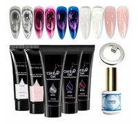 Kit gel per extension unghie, multiuso, 5 colori, per manicure e top coat | Colla gel per extension per unghie, per saloni di casa, professionisti, appassionati di donne, ragazze, fidanzate