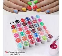 Kit Gel Per Smalto Professionale Da 36 Colori, Gel In Scatola Solido Da 8 Ml, Smalto Semipermanente Uv Led, Smalto Per Unghie, Vernice Lacca Per Nail Art, Design Fai Da Te PET