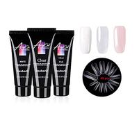 Kit Gel per Unghie Anself, 3PCS 15ml Prolunga + 48PCS Punte per Stampi a Costruzione Rapida, Asciugatura Rapida, Estensione UV per Ricostruzione