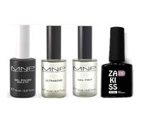KIT GEL POLISH SEMIPERMANENTE UNGHIE - 4PZ da 14 ml BASE & TOP - NAIL PREP - ULTRABOND - PRIMER SGRASSATORE + Omaggio semipermanente 10 ml