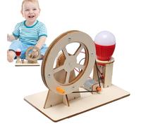 Kit generatore a manovella - Modulo di apprendimento della di rotazione, esperimento sul circuito energetico in legno, set di assemblaggio per la scoperta della scienza, dispositivo per la pra