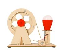 Kit generatore a manovella - Set di costruzione scientifica STEM in legno, design compatto e robusto, esperienza di apprendimento pratico | Giocattolo educativo elettrico per esperimenti