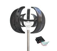 Kit generatore di turbina eolica da 12 V/24 V/48 V, design verticale a 5 pale da 12000 W, generatore a magneti permanenti CA trifase con controller, ideale per uso domestico, blu