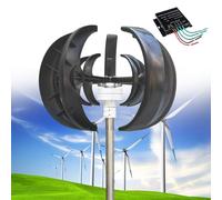 Kit generatore di turbina eolica da 12000 W, 12 V/24 V/48 V, design verticale a 5 lame, alimentazione CA trifase, avvio a bassa velocità del vento, ideale per casa e barca con controller