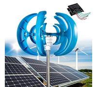 Kit generatore di turbina eolica da 12000 W, 12 V/24 V/48 V, design verticale a 5 lame, controller a magneti permanenti trifase per casa, terrazza, chalet, camper, soluzione di energia rinnovabile