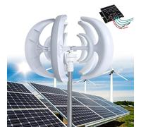 Kit generatore di turbina eolica da 12000 W, 12 V/24 V/48 V, design verticale a 5 pale con controller, magnete permanente a 3 fasi per casa, terrazza, chalet e camper