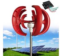Kit generatore di turbina eolica da 12000 W, 12 V/24 V/48 V, generatore a magneti permanenti CA a 5 pale ad asse verticale con controller per casa, terrazza, chalet, camper, nero