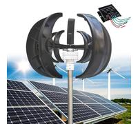 Kit generatore di turbina eolica da 12000 W, 12 V/24 V/48 V, generatore verticale a 5 pale con controller per casa, terrazza, chalet, camper, soluzione di energia rinnovabile