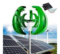 Kit generatore di turbina eolica da 12000 W - 12 V/24 V/48 V, sistema di alimentazione verticale a 5 pale a magnete permanente trifase per casa, terrazza, chalet, camper, soluzione energetica