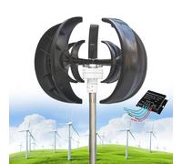 Kit generatore di turbina eolica da 12000 W, 12 V/24 V/48 V verticale a 5 lame, magnete permanente CA trifase, avvio a bassa velocità del vento, controller incluso, ideale per applicazioni domestiche