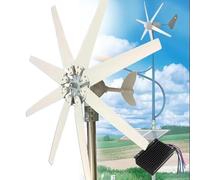 Kit generatore di turbina eolica da 8000 W, mulino a vento a 8 pale per sistemi da 12 V, 24 V, 48 V con controller ibrido solare, soluzione energetica efficiente ed ecologica per uso domestico