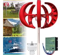 Kit generatore di turbina eolica verticale 3000W/4000W/5000W, 12V/24V/48V, 5 lame, magnete permanente CA trifase, piccolo sistema di energia eolica con controller, soluzione energetica efficiente