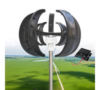 Kit generatore di turbina eolica verticale da 12000 W - 12 V/24 V/48 V, design a 5 pale per uso ibrido per uso domestico e lampione, soluzione efficiente di energia elettromagnetica