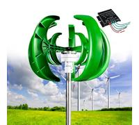 Kit generatore di turbina eolica verticale da 12000 W, 12 V/24 V/48 V, sistema a magneti permanenti a 5 lame con controller MPPT per uso domestico e in fabbrica, nero, soluzione energetica efficiente