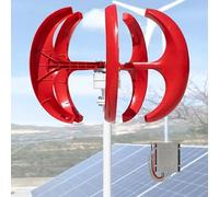 Kit generatore eolico 16000W DC 12V 24V 48V turbina eolica verticale, apparecchiatura per la produzione di elettricità, kit generatore eolico orizzontale integrazione di potenza(Red,24V)