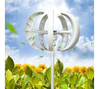 Kit generatore Eolico 400W 600W 800W 1000W 1200W - Verticale DC 12V 24V Energia rinnovabile, Produzione di energia Domestica, Lanterna efficiente Attrezzatura per energia eolica, Bianco 12V-