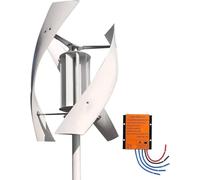Kit generatore Eolico ad ASSE Verticale 12V/24V - Design a 3 Pale per Alimentazione Domestica e Illuminazione Stradale, Soluzione efficiente per Energie rinnovabili, Ecologico, Facile Instal