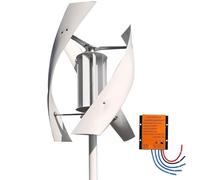 Kit generatore Eolico ad ASSE Verticale da 4000 W, 12 V/24 V/48 V/220 V, Design a 3 Pale per soluzioni di Alimentazione Ibrida per la casa e l'illuminazione Stradale, Sistema energetico ecol
