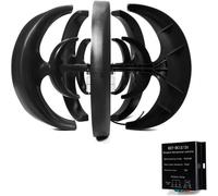 Kit generatore Eolico ad ASSE Verticale da 800 W - Regolatore MPPT Silenzioso ed efficiente per casa e Campeggio, soluzioni di Alimentazione 12 V/24 V - Nero