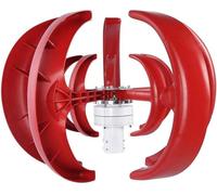 Kit generatore Eolico ad ASSE Verticale da 800 W, regolatore MPPT Silenzioso per casa e Campeggio, soluzioni di Alimentazione 12 V/24 V, energia rinnovabile efficiente, Finitura Rossa