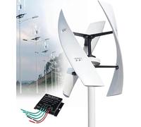 Kit generatore Eolico con regolatore di Carica, generatore a turbina Verticale, generatore Eolico ad ASSE Verticale - Kit di Alimentazione per Mulino a Vento da Esterno per soluzioni di ener