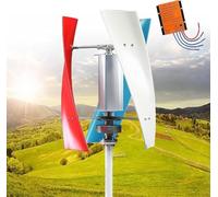 Kit generatore Eolico con regolatore di Carica, generatore a turbina Verticale, Kit generatore Eolico Verticale off-Grid, Mulino a Vento colorato con regolatore, Ideale per l'approvvigioname