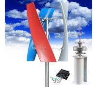Kit generatore Eolico con regolatore di Carica, generatore a turbina Verticale, Kit generatore Eolico ad ASSE Verticale - Controllo Automatico della direzione del Vento per casa e Barche, so