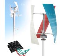 Kit generatore Eolico con regolatore di Carica, generatore a turbina Verticale, Kit generatore Eolico ad ASSE Verticale - Controllo Automatico della direzione del Vento per casa e Barche, so