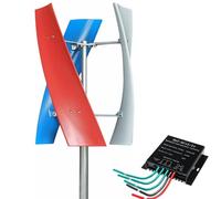 Kit generatore Eolico con regolatore di Carica, generatore a turbina Verticale, Kit generatore Eolico a magneti permanenti Verticali per sistemi ibridi eolici e solari ad Alta efficienza
