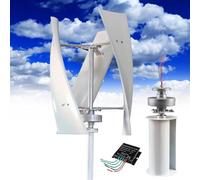 Kit generatore Eolico con regolatore di Carica, generatore a turbina Verticale, Kit generatore Eolico per Applicazioni Marine, Camper e casa - Soluzione efficiente per Le Energie rinnovabili