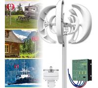Kit generatore Eolico con regolatore di Carica, generatore a turbina Verticale, Kit turbina eolica Verticale con regolatore per Uso Domestico - Sistema di Alimentazione eolica efficiente PE
