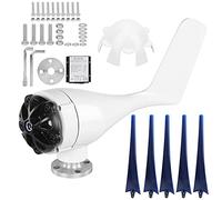 Kit generatore eolico da 100 W 5 pale Alimentatore ad alta efficienza con resistenza alla temperatura per barche Case mobili Lega di plastica Nero Blu 12 V 24 V 48 V (24 V)