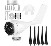 Kit generatore eolico da 100 W 5 pale Alimentatore ad alta efficienza con resistenza alla temperatura per barche Case mobili Lega di plastica Nero Blu 12 V 24 V 48 V (12V)