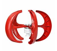 Kit generatore Eolico da 12000 W - Sistema Eolico Portatile ad ASSE Verticale da 12 V-220 V con regolatore di Carica - Soluzione efficiente per l'energia rinnovabile (Rosso)