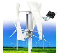 Kit Generatore Eolico da 14000W con Controller Mppt, 12V/24V/48V/110V/220V Verticale a Turbina Eolica, Attrezzatura per il Produttore di Elettricità, Kit di Energia per La Casa,White-110V