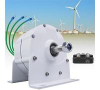 Kit generatore per turbina eolica con regolatore di Carica, generatore a turbina Verticale, generatore a magneti permanenti aggiornato - Alternatore AC/DC ad Alta efficienza per Turbine eoli