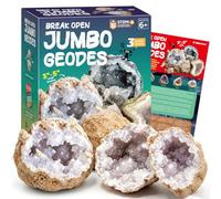 Kit Geode Gigante, Rompi 3 grande geode, geodi naturali, regalo per bambini | Geodi da rompere per bambini, regali per bambini e bambine, set di scienze della Terra per bambini