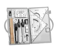Kit Geometria Compasso Goniometro Righello Strumenti da Disegno