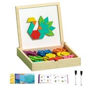 Kit Geometria Magnetica - Set di in Legno con mappe di Scena e Vassoio, Strumento di attività per la Prima Infanzia, Guida alla Costruzione di Forme Multicolori | Compiti geom