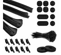 Kit Gestione Cavi, Gomma, Nylon, size to 1 | Fascetta riutilizzabile, Fermacavi nylon, Stazione computer, Per lavora da casa