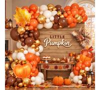 Kit ghirlanda di palloncini per arco autunnale del Ringraziamento con | 170 decorazioni a forma di zucca per baby shower, autunno, compleanno, festa del Ringraziamento, con palloncini in lamina