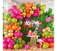 Kit ghirlanda di palloncini tropicali hawaiani ad arco, verde oliva e rosa caldo arancione oro palloncini per bambini Hawaii estate spiaggia Luau Aloha piscina compleanno fenicottero baby shower