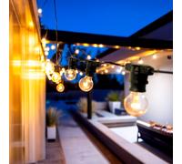 Kit Ghirlanda Luci per Esterni IP44 5m Nero + 5 Lampadine Filamento LED B22 2W