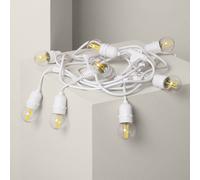 Kit Ghirlanda Waterproof 5.5m Bianco + 8 Lampadine LED E27 Filamento 4w