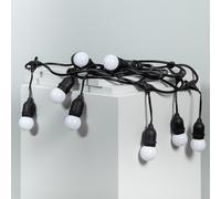 Kit Ghirlanda Waterproof 5.5m Nero + 8 Lampadine LED E27 G45 3W a Colori