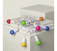 Kit Ghirnalda Waterproof 5.5m Bianco + 8 Lampadine LED E27 G45 3W a Colori