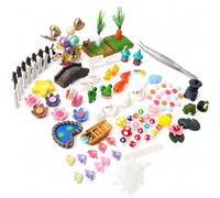 Kit Giardino Miniatura Artigianale | 118 pezzi inclusi - compatibile piante succulente - stile pastorale - plastica - metallo - per adulti - decorazione casa