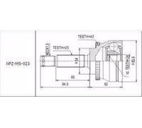 Kit Giunti Esterni Mitsubishi Galant 2.0I 1992-2003, 2.0TD 1992-2003 /+ABS=43T