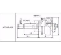 Kit Giunti Esterni Mitsubishi Galant 2.0I 1992-2003, 2.0TD 1992-2003 /+ABS=43T