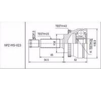 Kit Giunti Esterni Mitsubishi Galant 2.0i 1992-2003, 2.0td 1992-2003 +ABS=43T